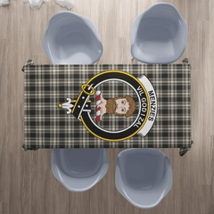 Menzies Black & White Ancient Tartan Crest Tablecloth