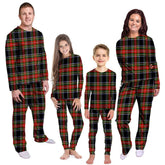 Stewart Black Tartan Plaid Pyjama Family Set