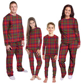 Shaw Red Modern Tartan Plaid Pyjama Family Set