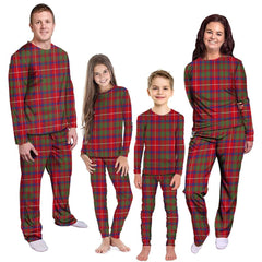 Shaw Red Modern Tartan Plaid Pyjama Family Set