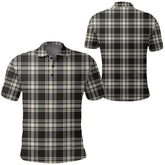 Menzies Black & White Ancient Tartan Plaid Polo Shirt