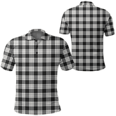 MacFarlane Black & White Tartan Plaid Polo Shirt