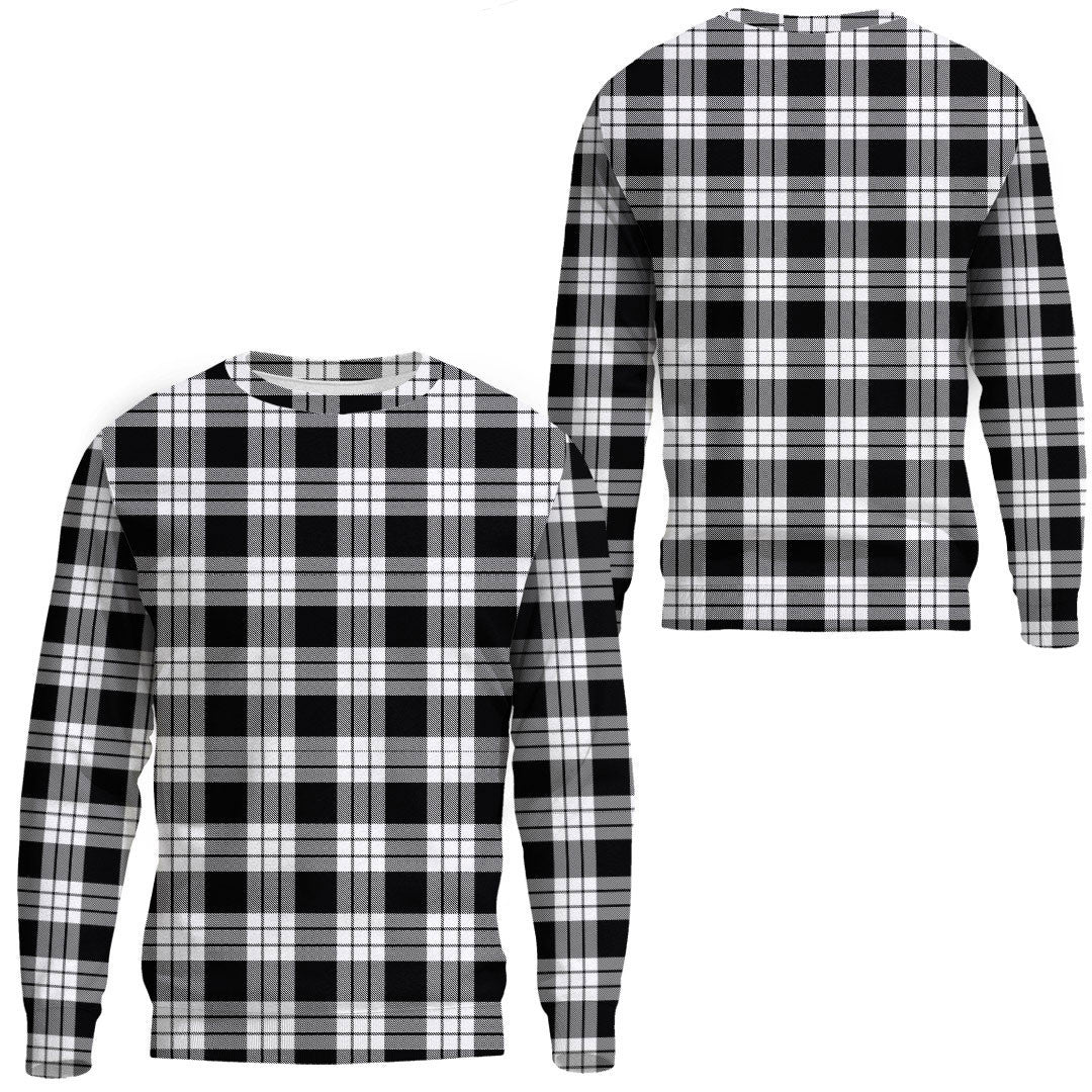 MacFarlane Black & White Tartan Plaid Sweatshirt