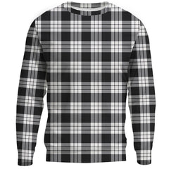 MacFarlane Black & White Tartan Plaid Sweatshirt