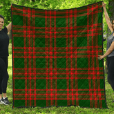 Menzies Green Modern Tartan Plaid Quilt