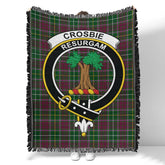 Scottish Tartan Crosbie Clan Woven Blanket Crest Style