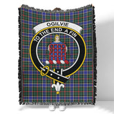 Scottish Tartan Ogilvie of Airlie Ancient Clan Woven Blanket Crest Style