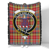 Scottish Tartan Ogilvie Clan Woven Blanket Crest Style