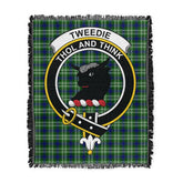 Scottish Tartan Tweedside District Clan Woven Blanket Crest Style