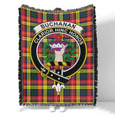 Scottish Tartan Buchanan Modern Clan Woven Blanket Crest Style