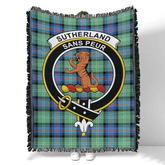 Scottish Tartan Sutherland Old Ancient Clan Woven Blanket Crest Style
