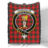 Scottish Tartan Chisholm Modern Clan Woven Blanket Crest Style