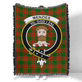 Scottish Tartan Menzies Green Modern Clan Woven Blanket Crest Style
