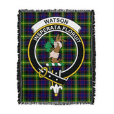 Scottish Tartan Watson Modern Clan Woven Blanket Crest Style