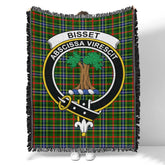 Scottish Tartan Bisset Clan Woven Blanket Crest Style