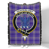 Scottish Tartan Ochterlony Clan Woven Blanket Crest Style