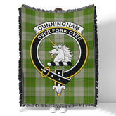 Scottish Tartan Cunningham Dress Green Dancers Clan Woven Blanket Crest Style