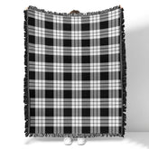 Scottish Tartan MacFarlane Black & White Ancient Clan Woven Blanket Plaid Style
