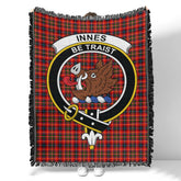 Scottish Tartan Innes Modern Clan Woven Blanket Crest Style