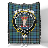 Scottish Tartan Robertson Hunting Ancient Clan Woven Blanket Crest Style