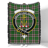 Scottish Tartan Gray Clan Woven Blanket Crest Style