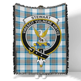 Scottish Tartan Stewart Muted Blue Clan Woven Blanket Crest Style