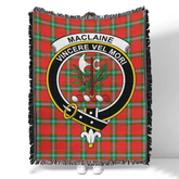 Scottish Tartan MacLaine of Loch Buie Hunting Ancient Clan Woven Blanket Crest Style