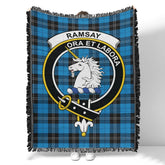 Scottish Tartan Ramsay Blue Ancient Clan Woven Blanket Crest Style