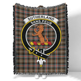 Scottish Tartan Sutherland Weathered Clan Woven Blanket Crest Style