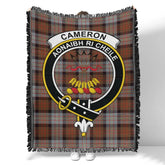Scottish Tartan Cameron of Erracht Weathered Clan Woven Blanket Crest Style