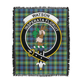 Scottish Tartan Watson Ancient Clan Woven Blanket Crest Style
