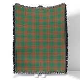 Scottish Tartan Menzies Green Ancient Clan Woven Blanket Plaid Style