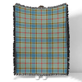 Scottish Tartan Balfour Blue Clan Woven Blanket Plaid Style