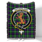 Scottish Tartan Sutherland Modern Clan Woven Blanket Crest Style