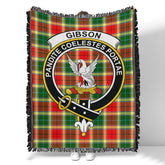 Scottish Tartan Gibbs Clan Woven Blanket Crest Style