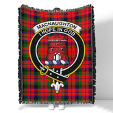 Scottish Tartan MacNaughton Modern Clan Woven Blanket Crest Style