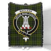 Scottish Tartan MacLean Hunting Ancient Clan Woven Blanket Crest Style