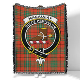 Scottish Tartan MacAulay Ancient Clan Woven Blanket Crest Style