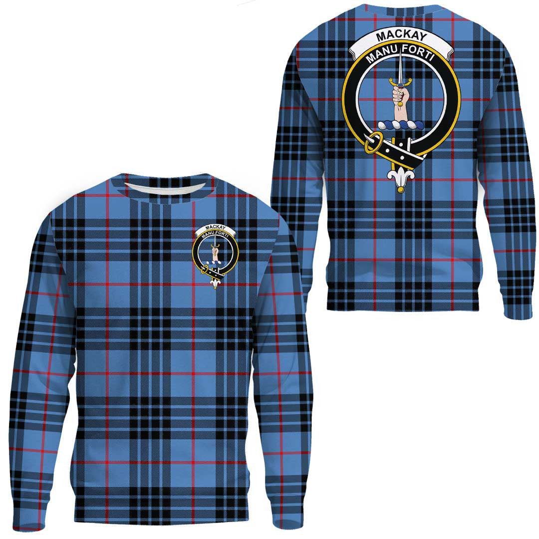 MacKay Blue Tartan Crest Sweatshirt