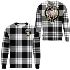 MacFarlane Black & White Ancient Tartan Crest Sweatshirt