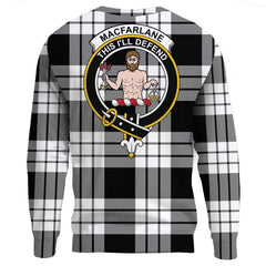MacFarlane Black & White Ancient Tartan Crest Sweatshirt