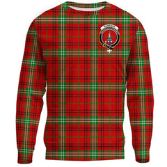 Morrison Red Modern Tartan Crest Sweatshirt