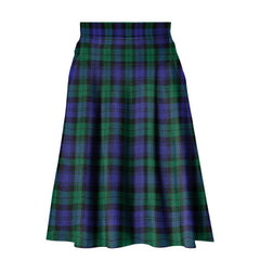 Blackwatch Modern Tartan Plaid Ladies Skirt