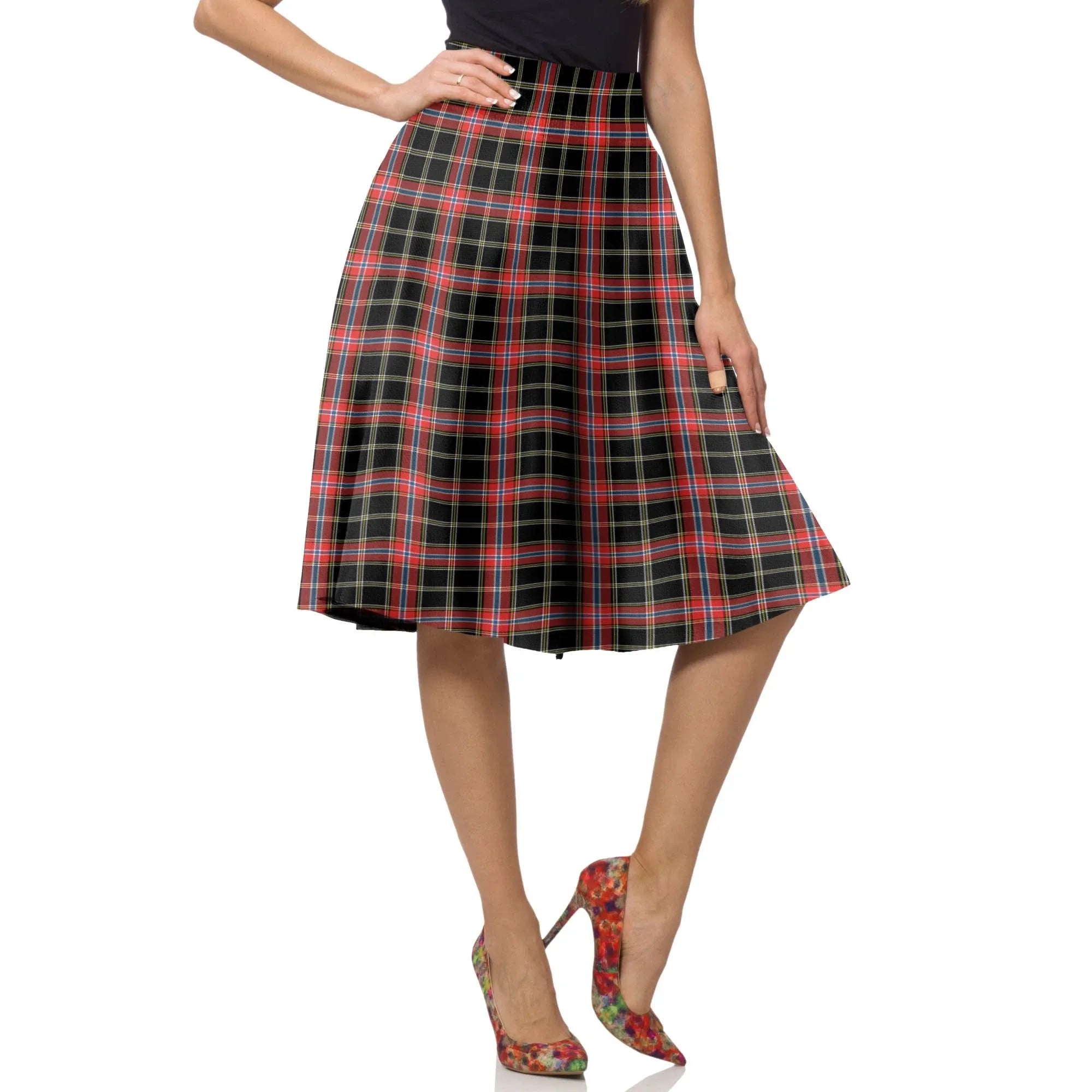 Norwegian Night Tartan Plaid Ladies Skirt