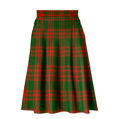 Menzies Green Modern Tartan Plaid Ladies Skirt