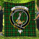 Wallace Hunting Green Tartan Crest Quilt