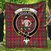Shaw Red Modern Tartan Crest Quilt
