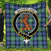 Sutherland Old Ancient Tartan Crest Quilt