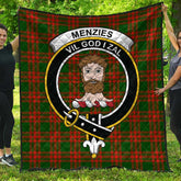 Menzies Green Modern Tartan Crest Quilt
