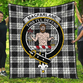 MacFarlane Black & White Tartan Crest Quilt